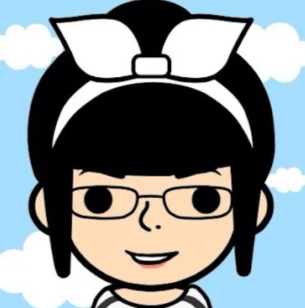 a girl wearing glasses and a white bow on her head